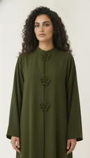 The Fawziya Floral Button Detail Abaya