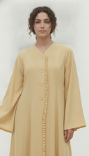 The Lareen Ruffle Trim Front-Open Abaya
