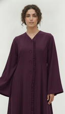 The Lareen Ruffle Trim Front-Open Abaya