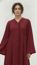 The Lareen Ruffle Trim Front-Open Abaya