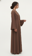 The Lareen Ruffle Trim Front-Open Abaya
