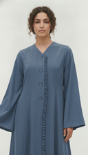 The Lareen Ruffle Trim Front-Open Abaya