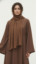 The Lareen Ruffle Trim Front-Open Abaya