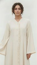 The Lareen Ruffle Trim Front-Open Abaya