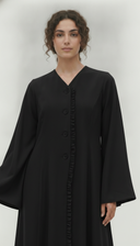 The Lareen Ruffle Trim Front-Open Abaya