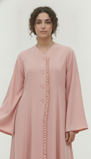 The Lareen Ruffle Trim Front-Open Abaya