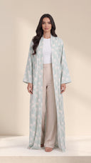 The Rabiha Palm Print Open-Front Abaya