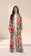 The Noshin Statement Floral Print Open-Front Abaya