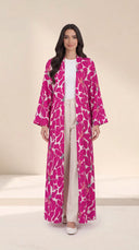 The Wafiqa Statement Floral Print Open-Front Abaya