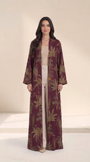 The Raihana Palm Garden Print Open-Front Abaya