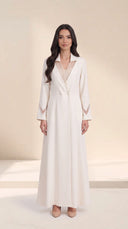 The Wahiba Tailored Abaya with Sheer Panel Detailing