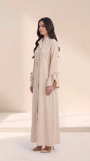 The Sanad Pleated Waist Abaya with Tie Cuffs