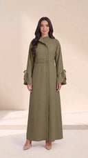 The Sanad Pleated Waist Abaya with Tie Cuffs