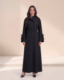 The Sanad Pleated Waist Abaya with Tie Cuffs