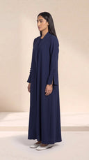 The Hadia Shawl Collar & Flared Cuffs Abaya in Navy
