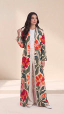 The Noshin Statement Floral Print Open-Front Abaya