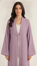 The Hawraa Pleated Collar Detail Abaya with Cord Tie Accent