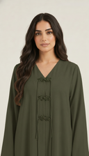 The Samia Decorative Mandarin Closure Detail Abaya