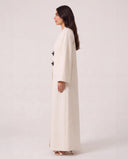 The Manal Contrast Frog Closure Abaya