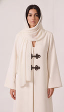 The Manal Contrast Frog Closure Abaya