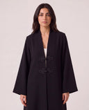 The Manal Contrast Frog Closure Abaya