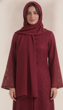 The Zahwan Lace Abaya with Mandarin Collar Detail