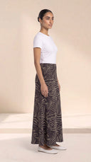 The Hadia Satin Zebra Print Maxi Skirt