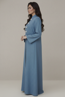 The Nouf Classic Floral Button Detail Abaya