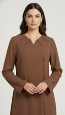 The Nisreen Clean Line Button Abaya