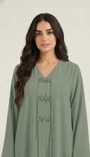 The Samia Decorative Mandarin Closure Detail Abaya