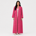 The Mahra Striped Linen Blend Abaya