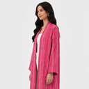 The Mahra Striped Linen Blend Abaya