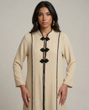 The Hana Contrast Frog Closures Abaya