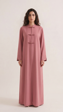 The Sheikah Mandarin Collar Abaya with Braided Closures