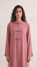 The Sheikah Mandarin Collar Abaya with Braided Closures