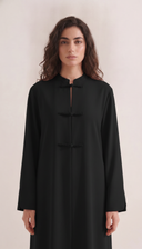 The Sheikah Mandarin Collar Abaya with Braided Closures