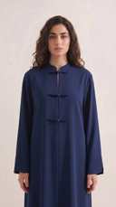 The Sheikah Mandarin Collar Abaya with Braided Closures