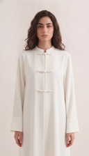 The Sheikah Mandarin Collar Abaya with Braided Closures