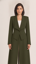 The Sajida Tailored Drape Collar Open Abaya