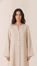 The Manal Button Front Panel Detail Abaya