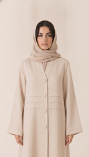 The Manal Button Front Panel Detail Abaya