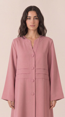 The Manal Button Front Panel Detail Abaya