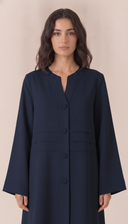 The Manal Button Front Panel Detail Abaya