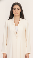 The Hakima Scalloped Neckline Button Detail Abaya