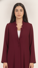The Hakima Scalloped Neckline Button Detail Abaya