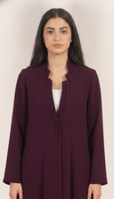 The Hakima Scalloped Neckline Button Detail Abaya