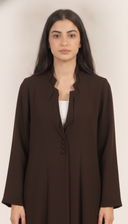 The Hakima Scalloped Neckline Button Detail Abaya