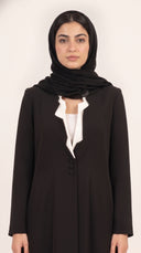 The Hakima Scalloped Neckline Button Detail Abaya