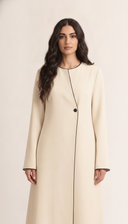 The Yumna Contrast Trim Minimal Abaya