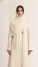 The Yumna Contrast Trim Minimal Abaya
